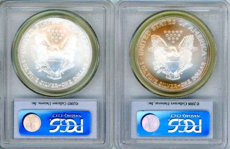 2005 & 2006 American Silver Eagles in PCGS MS69 First Strike