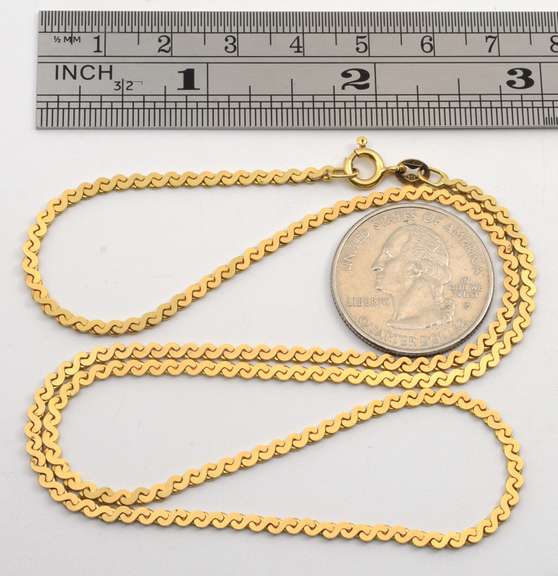 Strong Italian Made 14k Serpentine Necklace