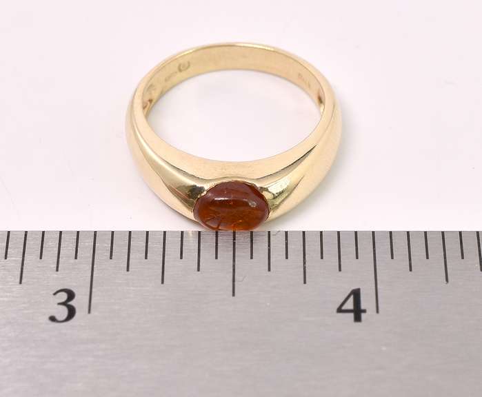 Simple Beauty Amber Ring In 14K Yellow Gold