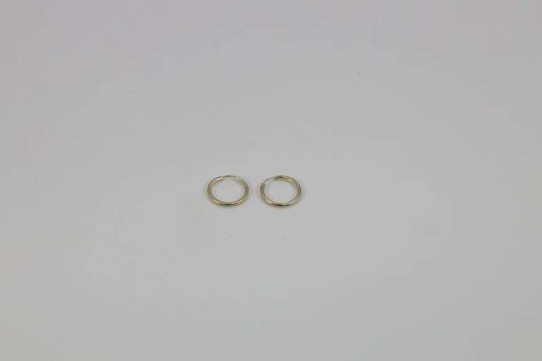 10k Yellow Gold Endless Hoop Earrings Lot of 5 Pairs 12.5mm