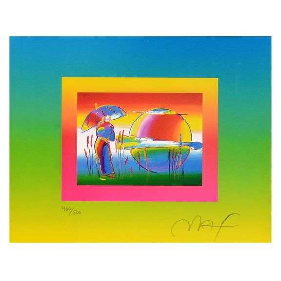 Rainbow Umbrella Man on Blends by Peter Max