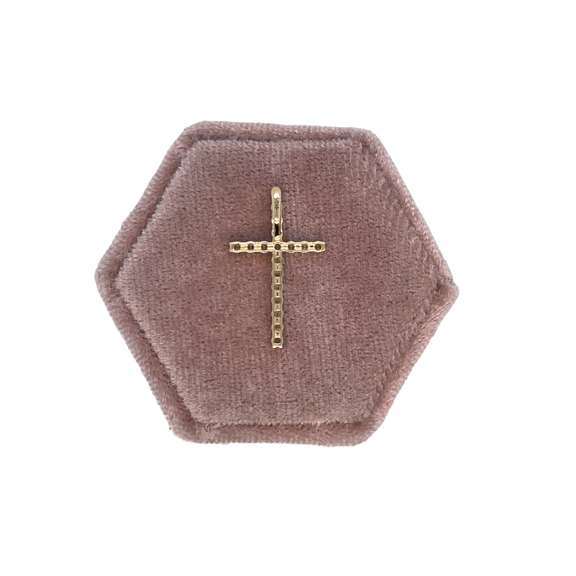 14K YELLOW GOLD CROSS  WITH DIAMONDS
