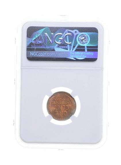 MS65 RB 1958-D Lincoln Wheat Cent - Graded NGC Rainbow Toned
