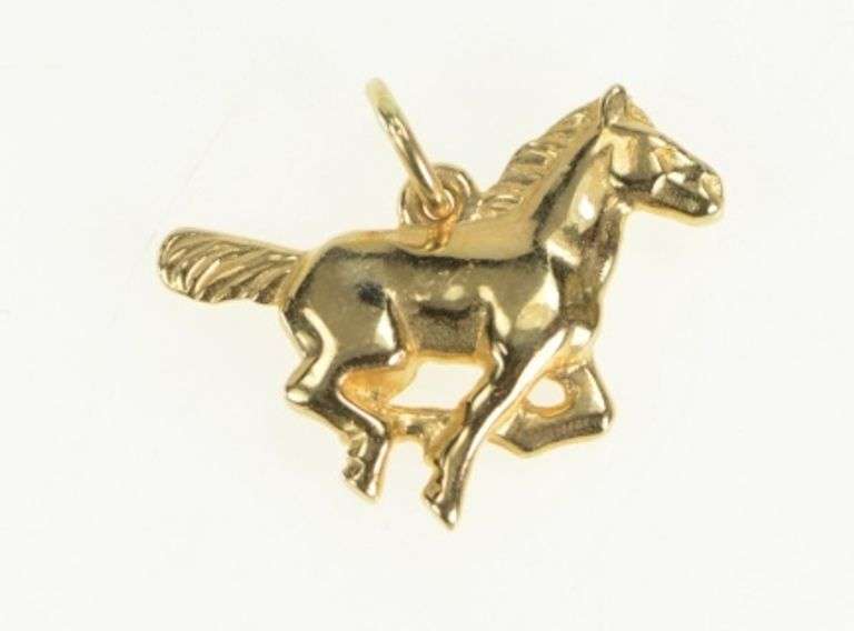 14K Yellow Gold James Avery Galloping Horse Mustang Charm/Pendant