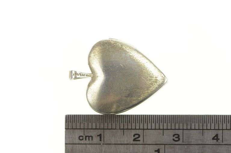 Sterling Silver 14k Gold Filigree Heart Photo Picture Locket Pendant