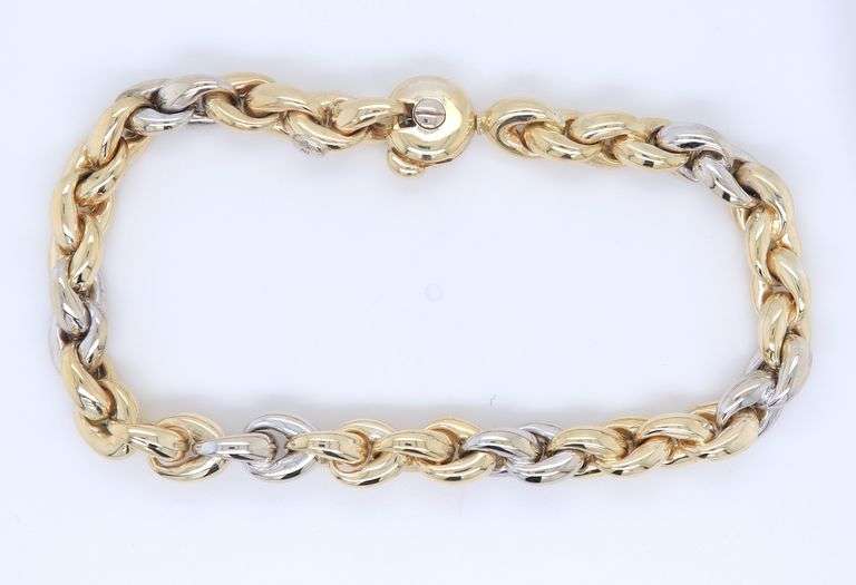 Incredible 2 Tone Fancy Gold Link Bracelet