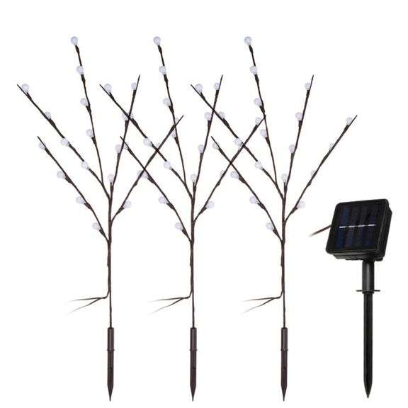 3pcs Solar Garden Light Outdoor Decor Tree Ball Lawn