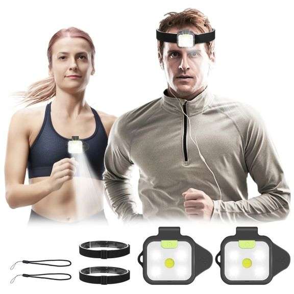 2Pcs USB Rechargeable Running Light Fluorescent