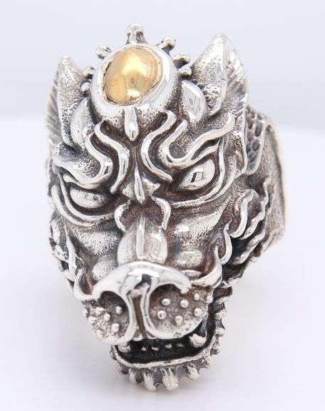 925 Sterling Silver Giani Insporations Head Ring