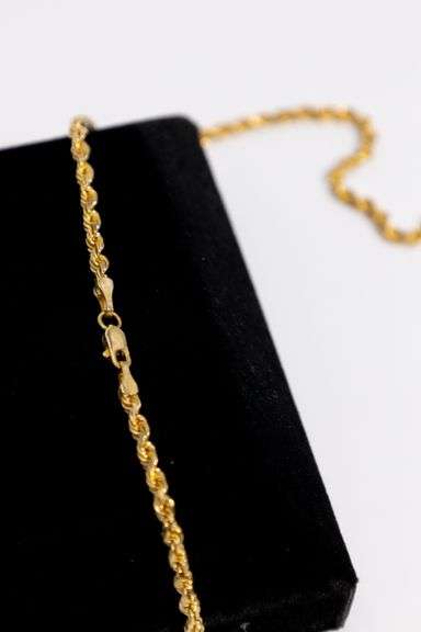 10k Yellow Gold Diamond-Cut Solid Rope Link Chain 2.8mm Necklace 18"
