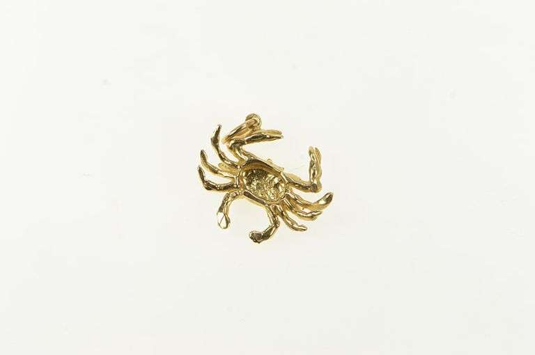 14K Yellow Gold Crab Cancer Astrology Sign Zodiac Star Charm/Pendant