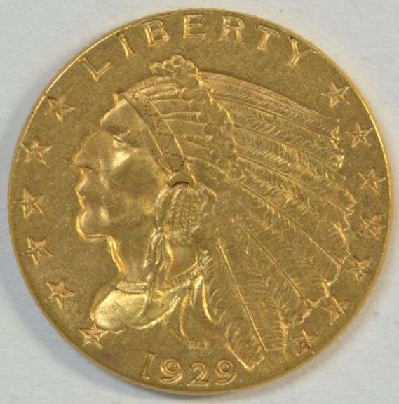 Great BU 1929 US $2.50 Indian Gold Piece. Last year issue