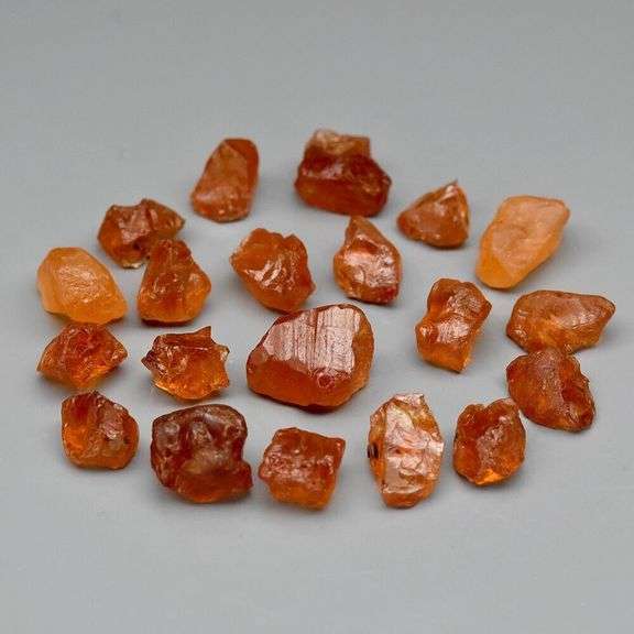 Untreated 32.85ct collectors uncut Spessartite Garnet set