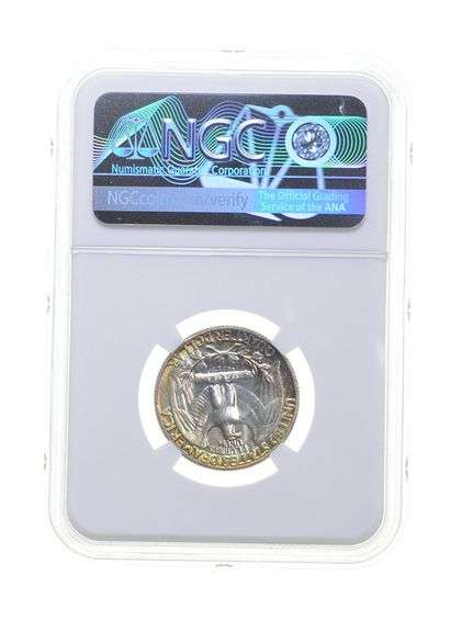 MS63 1960 Washington Quarter - Graded NGC Rainbow Toned