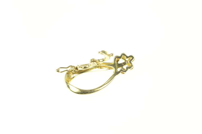 14K Yellow Gold 0.27 Ctw Diamond Ornate Floral Loop Slide Pendant