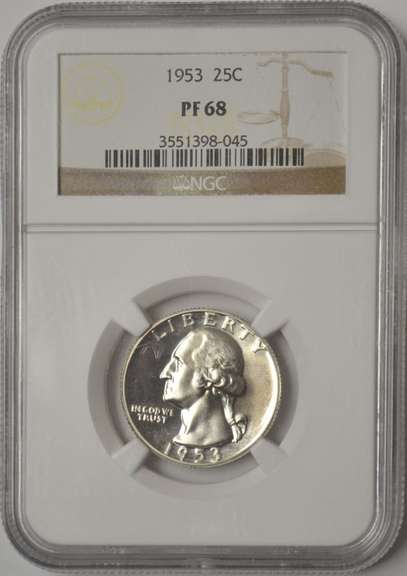 1953 Proof Washington Quarter NGC PF68