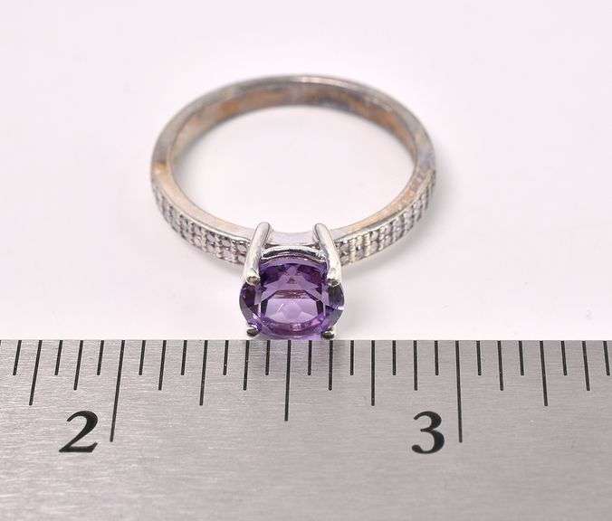 Purple Amethyst Ring In Sterling Silver