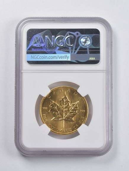 MS64 Error 1980 Canada $50 Gold Maple Leaf 1 Oz OBV Struck Thru NGC