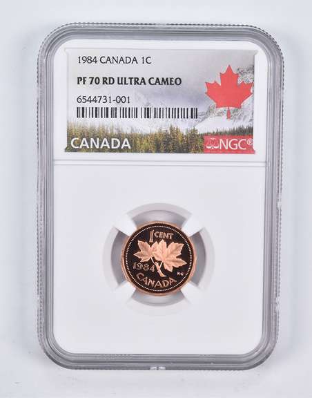 PF70 RD UCAM 1984 Canada 1 Cent NGC