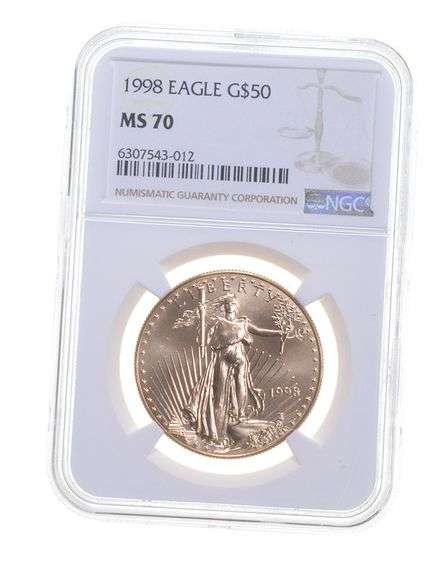 MS70 1998 $50 1 Oz. Gold American Eagle - Graded NGC