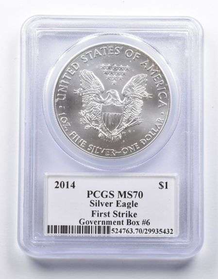 MS70 2014 American Silver Eagle FS Government Box#6 Sign Mercanti PCGS