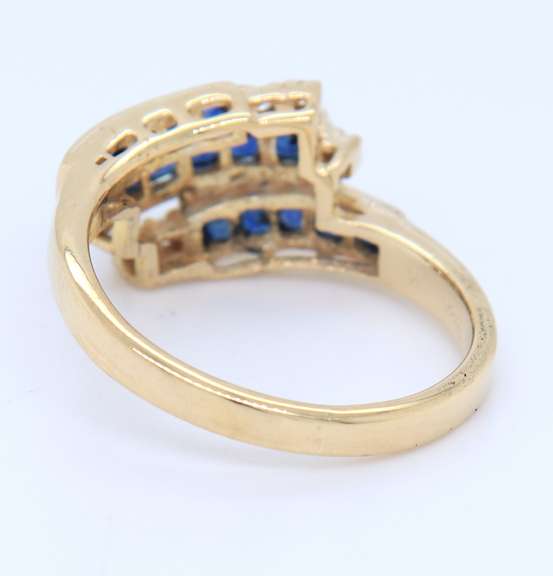 Charming Yellow Gold Square Cut Channel Set and Diamond Ring