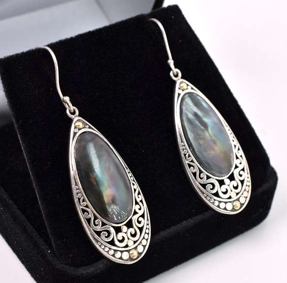 Abalone Dangle Earrings In Sterling Silver
