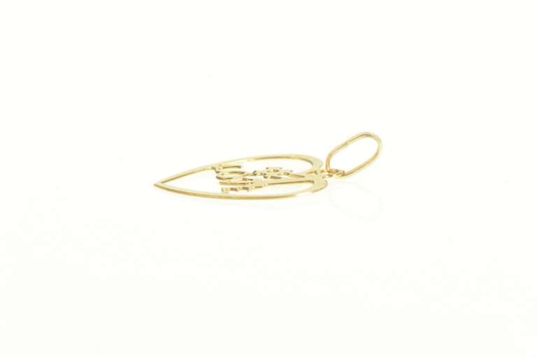 14K Yellow Gold #1 Number One Love Heart Love Symbol Pendant