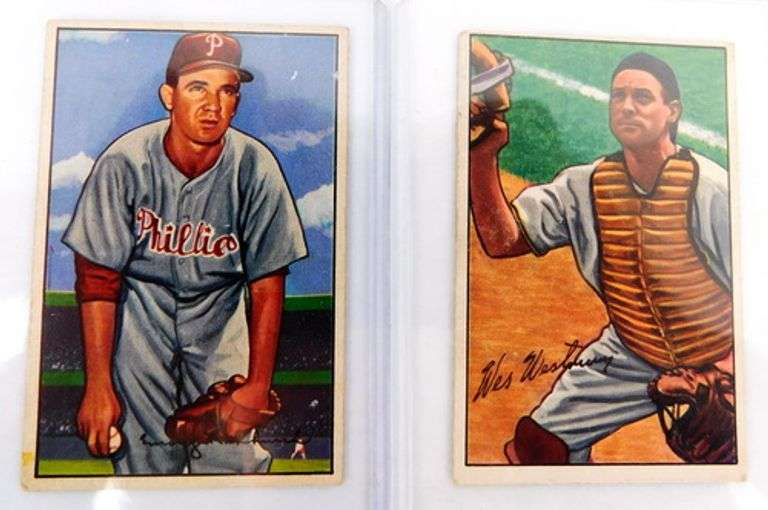4 Bowman 1952 Baseball Cards
