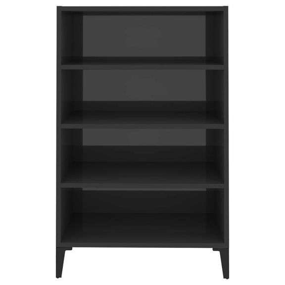 Sideboard High Gloss Gray 22.4x13.8x35.4in Chipboard