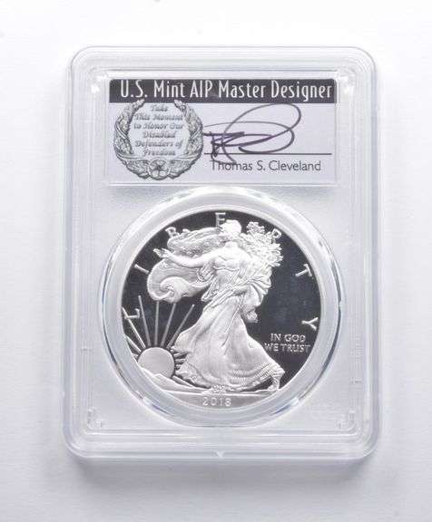 PR70 DCAM 2018-S American Silver Eagle FDOI Signed Cleveland PCGS