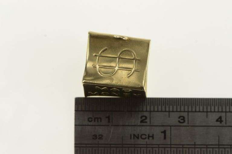 14K Yellow Gold Vintage Emergency Mad Money Cash Box Charm/Pendant