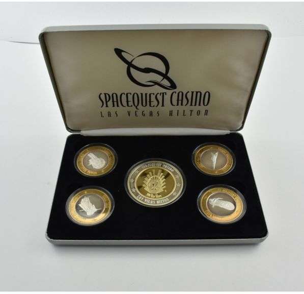 Spacequest Casino Vegas Hilton Ltd. Collector Ed. 5 Silver Round Set