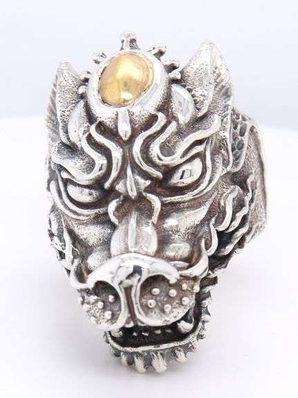 925 Sterling Silver Giani Insporations Head Ring