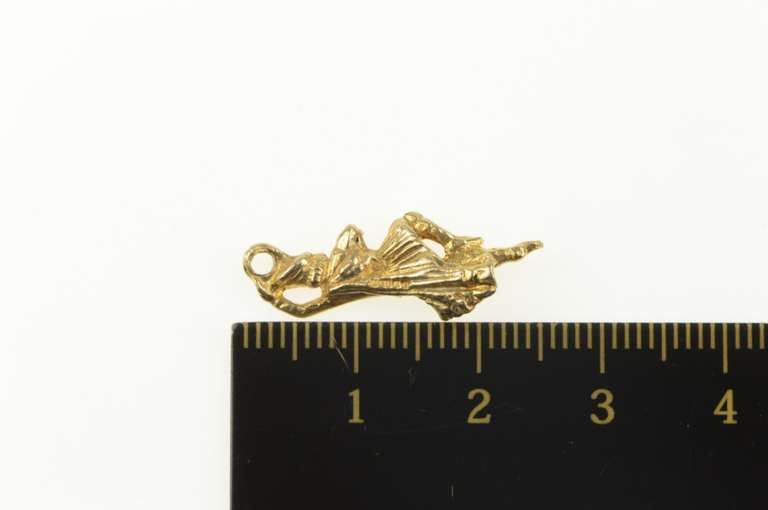9K Yellow Gold Scottish Highland Dancer Kilt Traditional Charm/Pendant
