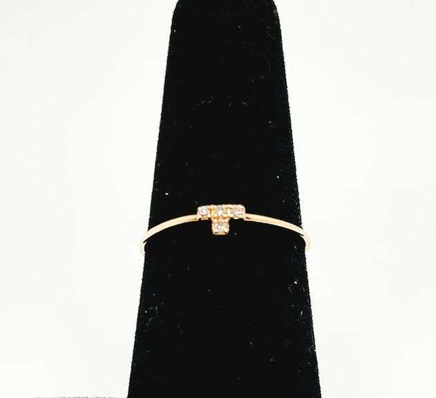 Elegant Four Set Diamond 18k Rose Gold Ring