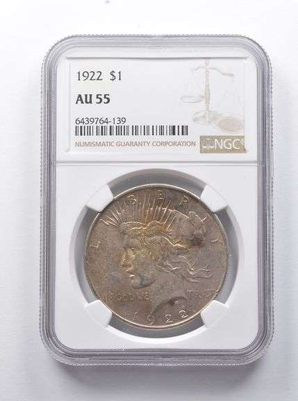 AU55 1922 Peace Silver Dollar NGC - Great Color