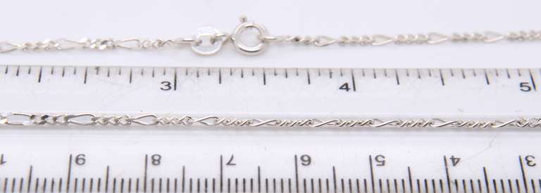 Vintage 925 Sterling Silver Figaro Chain Necklace