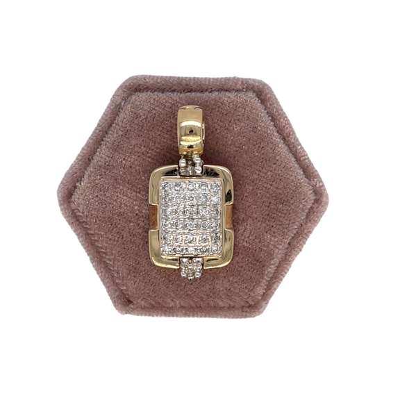 14K GOLD SQUARE CHARM WITH DIAMONDS
