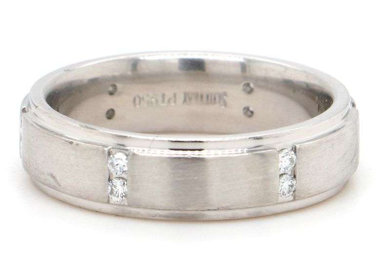Gents Scott Kay Diamond Wedding Band Ring in Platinum