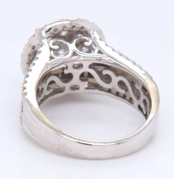 Brilliant White Gold Diamond Cluster Engagement Ring