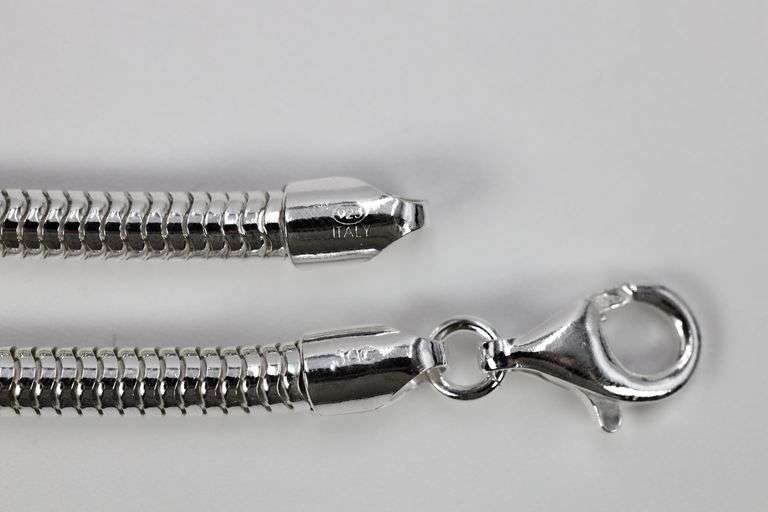 Sterling Silver Flexible Round Snake Chain 4mm 925 Italy New Necklace 20"