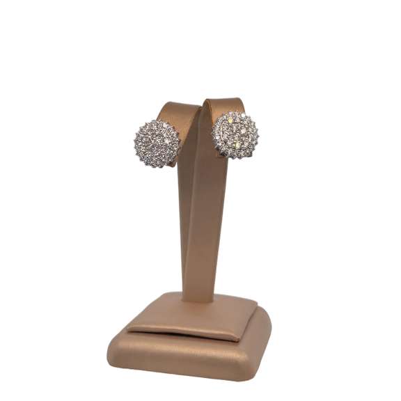 14K WHITE GOLD DIAMOND PAVE EARRINGS WITH 2.32 CARATS!