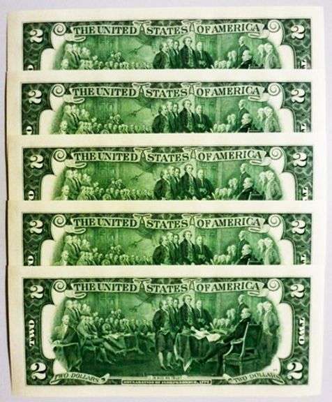 (5) Superb Crisp 2013 $2 Star Replacement Notes New York-Consecutive!