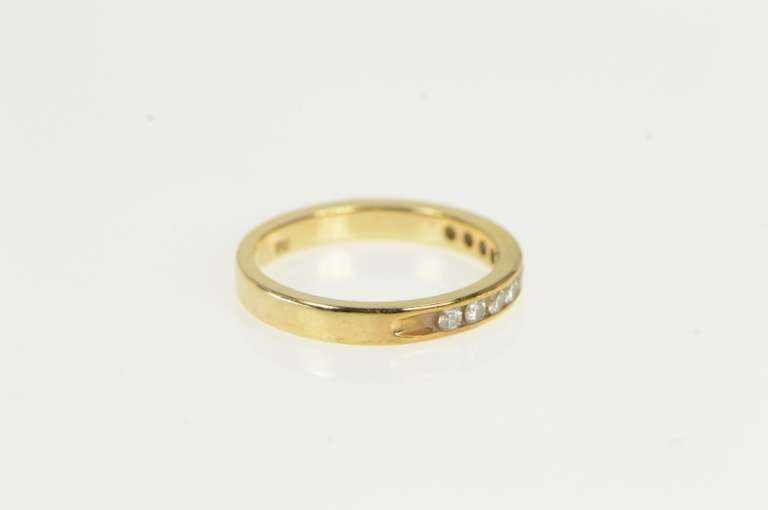 14K Yellow Gold 0.25 Ctw Diamond Classic Channel Wedding Band Ring