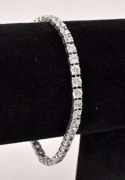 Sparkling CZ Tennis Bracelet In Sterling Silver