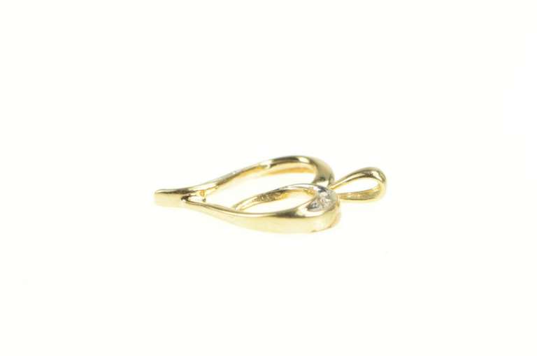 10K Yellow Gold Diamond Heart Classic Love Symbol Pendant