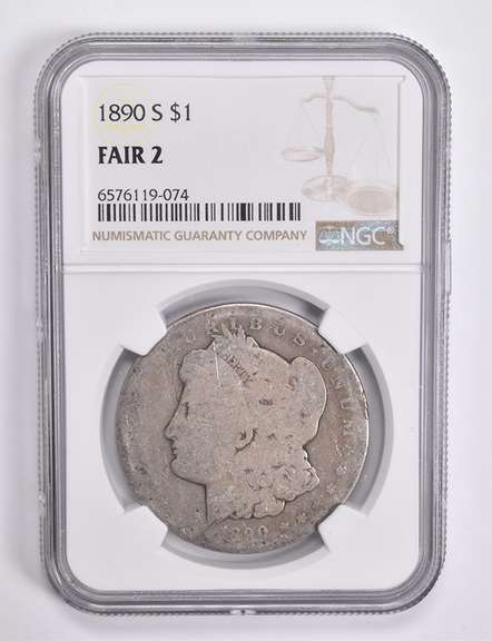 FAIR 2 1890-S Morgan Silver Dollar NGC Lowball Low Ball
