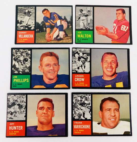 6 Topps 1962 Football Cards