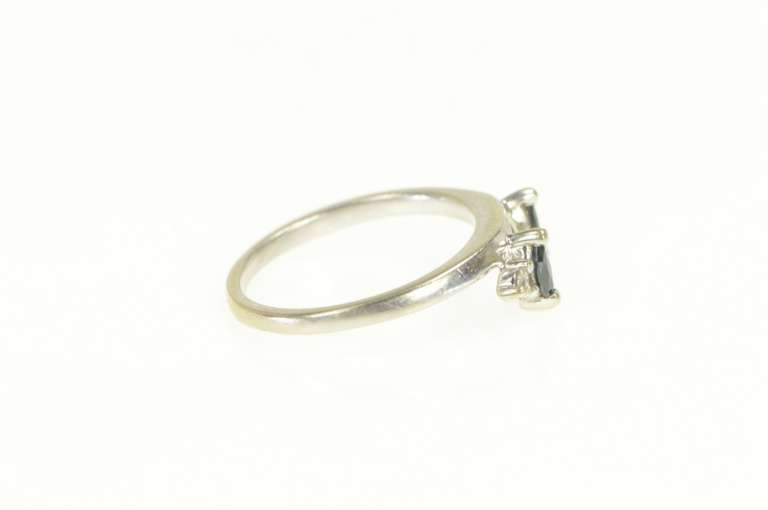 14K White Gold Sapphire Diamond Wrap Wedding Band Ring